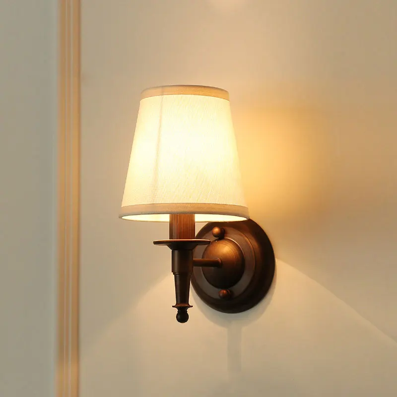 

American Style Iron Bedside Wall Lamp Mirror Front Lamp Bedroom Study Living Room Aisle Wall Lamp