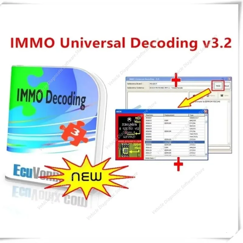 IMMO Universal Decoding 3.2 with free keygen Car diagnostic software link 32GB USB 2021 Hot Sell EcuVonix 3.2 Unlimited Crack