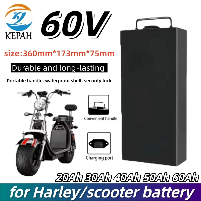 

60V 18650 Lithium-Ion Battery for Harley EV｜20-60Ah Waterproof High-Quality Replacement for Motors Below 2000W