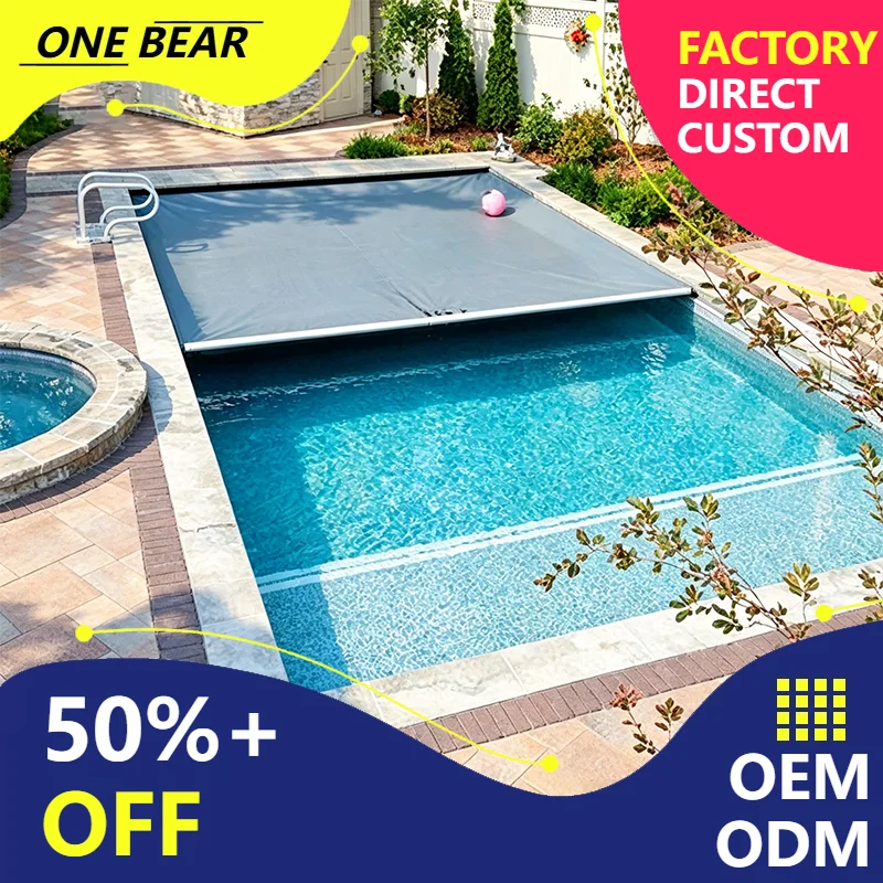 Any Size Custom Aluminum Float Strip Pool Cover Floating Open Close Frame Wind Water Resist Outdoor Swimming Pool Simple Durable