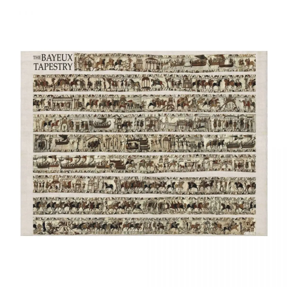 

The COMPLETE Bayeux Tapestry Throw Blanket blankets and throws Tourist warm for winter Travel Blankets