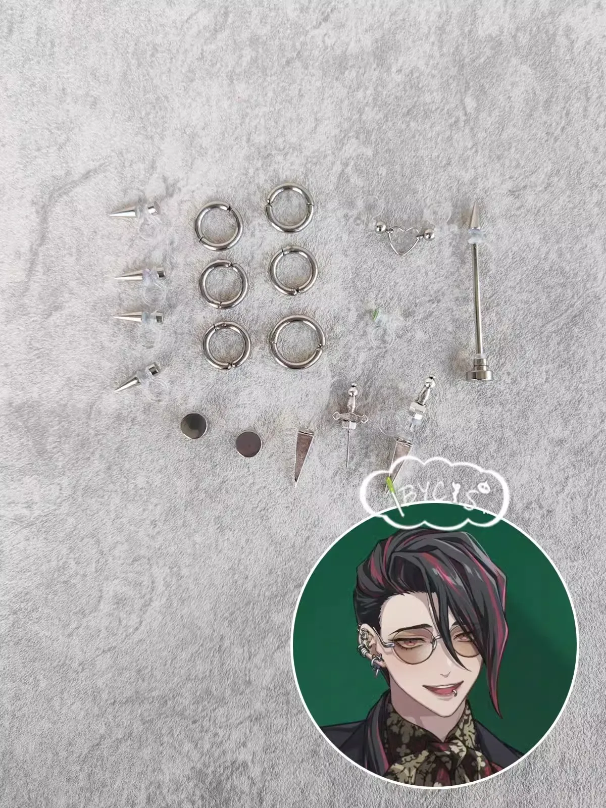 Boucle d'oreille Cosplay pour hommes et femmes, réinitialisation d'oreille, Accessoires de bijoux, Paradox Live, Baek Chungsung, Halloween