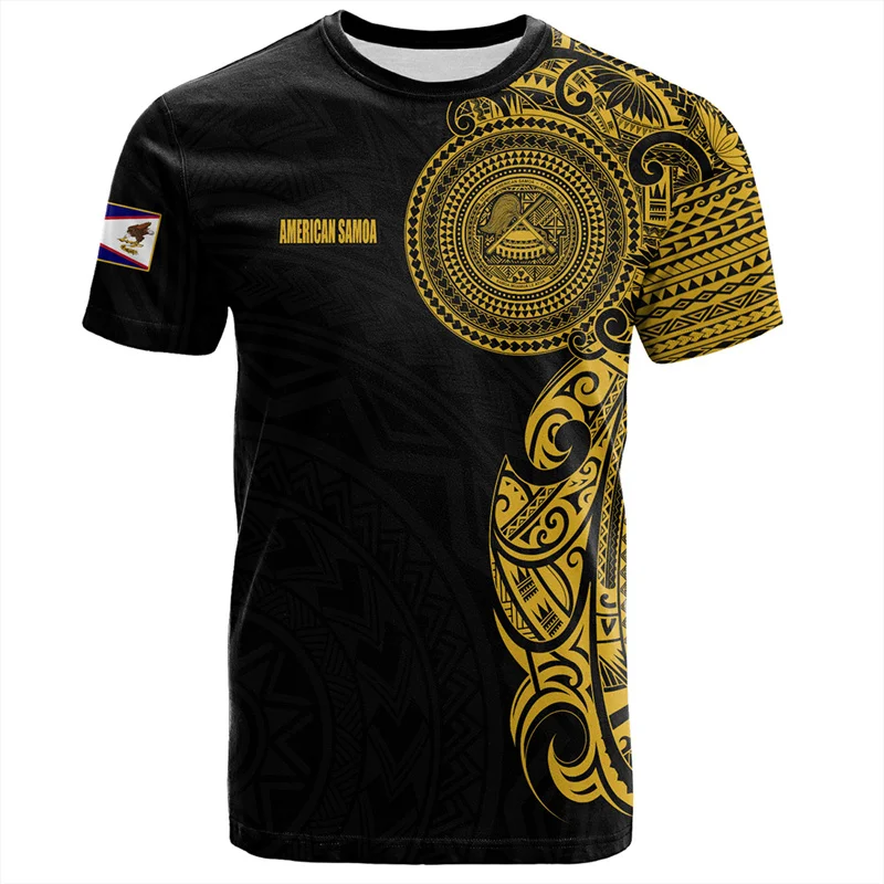 Harajuku 3D American Samoa Happy IndependenceDay Print T Shirt For Men Samoa Flag Emblem Graphic T-shirts Fashion Top Tee Shirts