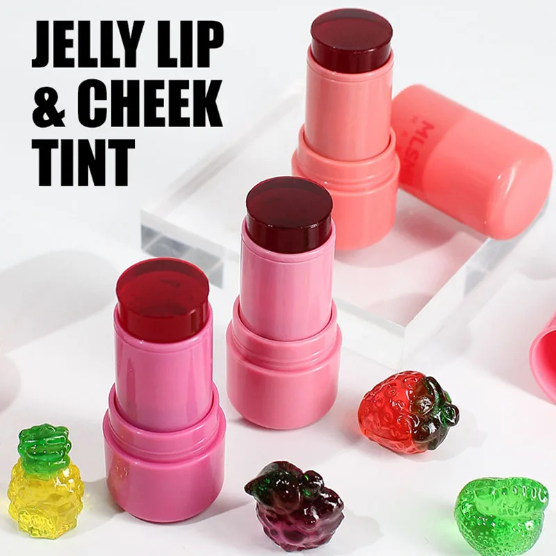 1/2 pçs geléia lábio bochecha matiz conjunto 2 em 1 blush brilho labial vara hidratante de longa duração refrescante rosto contorno creme vara