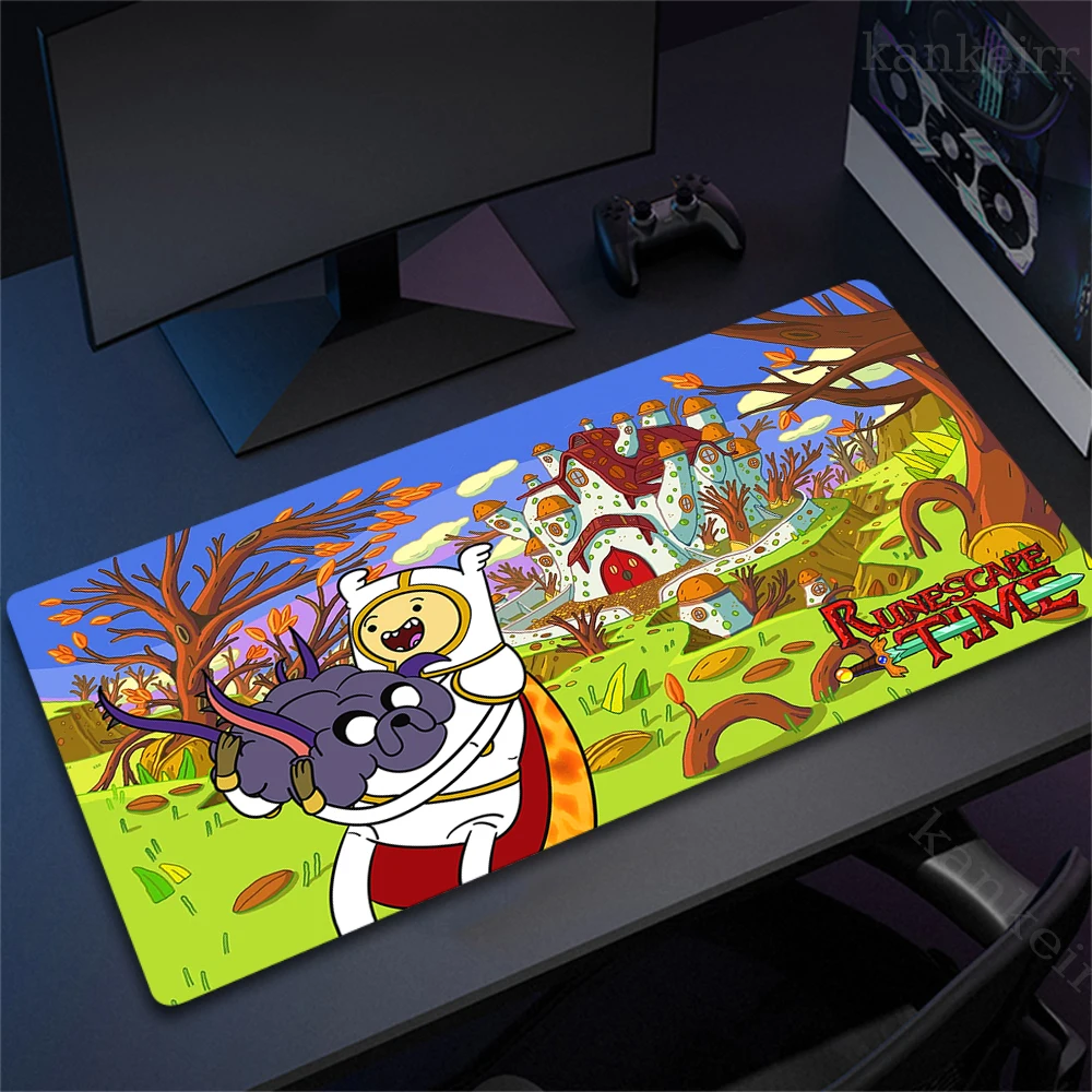 Adventure Time Cartoon Mouse Pad Gaming Mousepad Anime Speed Desk Mat Laptop Gaming Mats For Office Carpet Lockrand Desk Mat Xxl