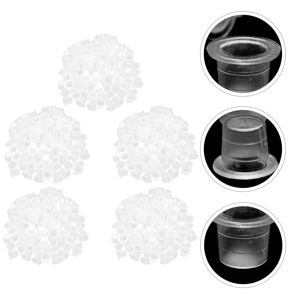 

500 Pcs Tattoo Pigment Cup Practical Ink Cups Plastic Cap Tattooing Storage Container Disposable