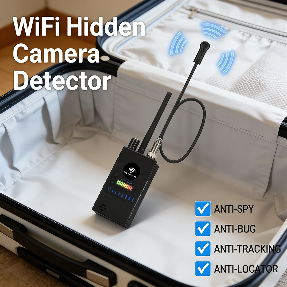 

Anti Candid Camera Detector Bug Anti-monitoring Camera Detect Anti-eavesdropping GPS Locator Tracker GSM Audio RF Signal Scanner