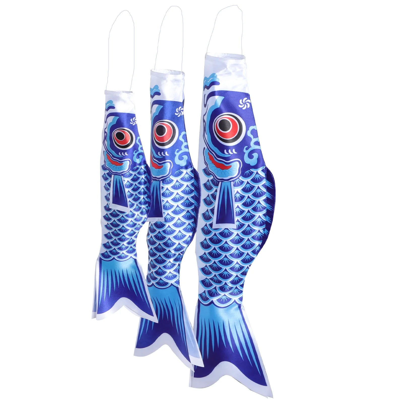 3 قطعة أعلام Windsock الزخرفية على شكل سمك الشبوط قسط البوليستر في الهواء الطلق حديقة ديكور المنزل يوم الأطفال الرياح جورب حساسة #3