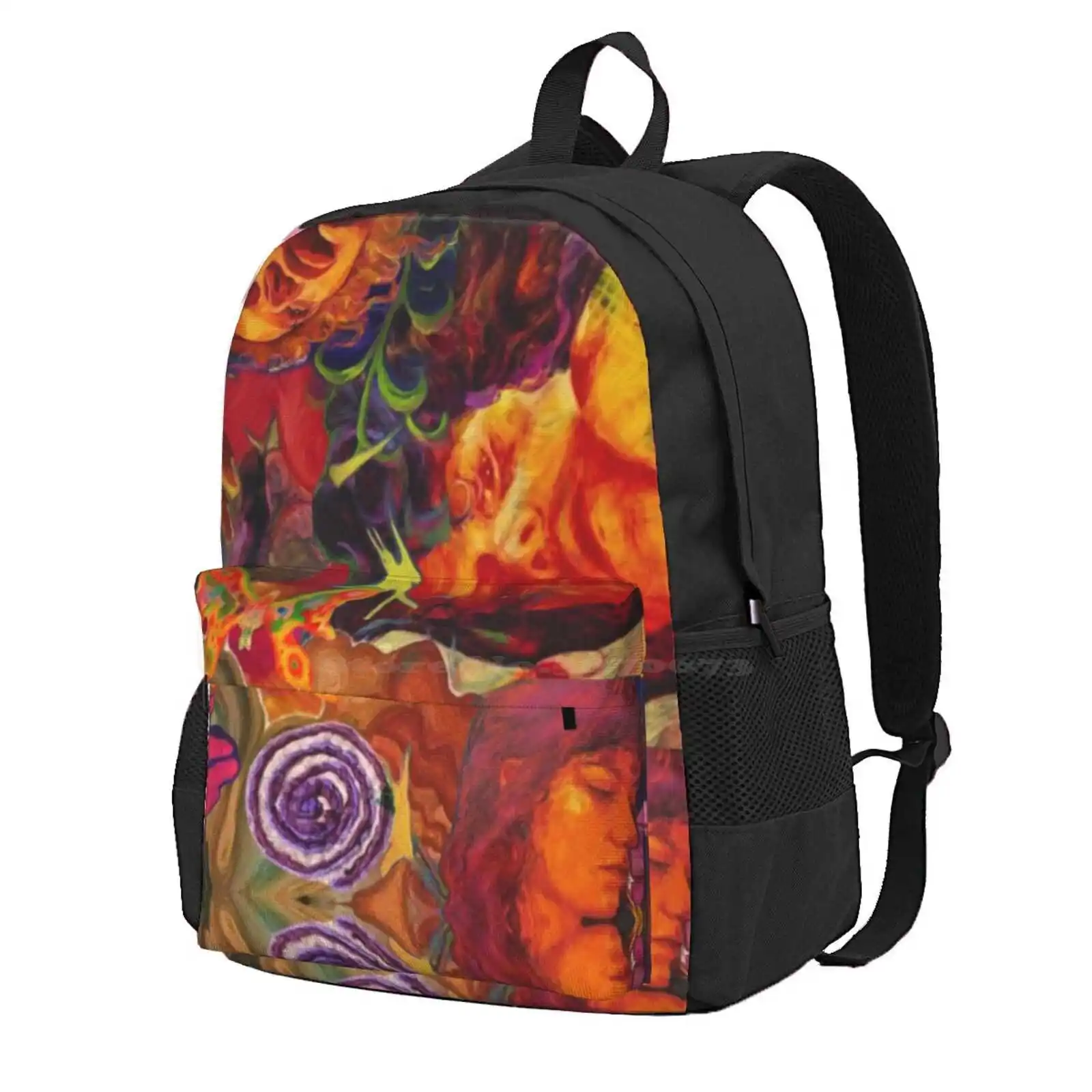 Never More Collage Hot Sale Schoolbag Backpack Fashion Bags Adrianne Lenker Indie Folk Colourful Floral Digital Collage Red