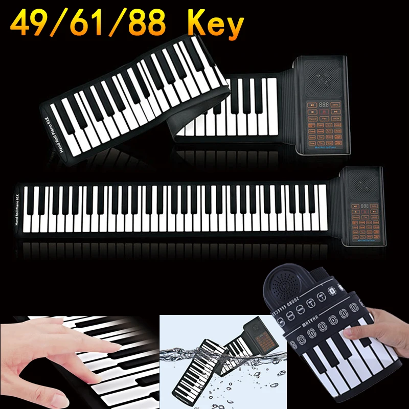 

49 Key Hand Roll Fold Electronic Piano Girls Musical Instrument Kids Beginner Educational Toys for Children Boys Learning Music