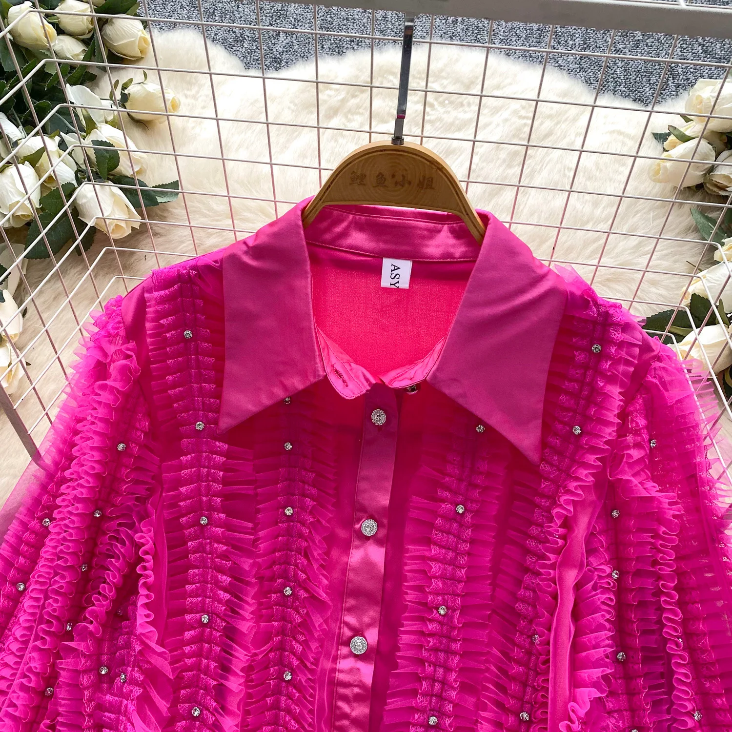 Blouses Women Shirt Turn Down Collar Lantern Sleeve Tops Casual Loose Y2k Streetwear Elegant Splice Shirts Work Autumn Winter