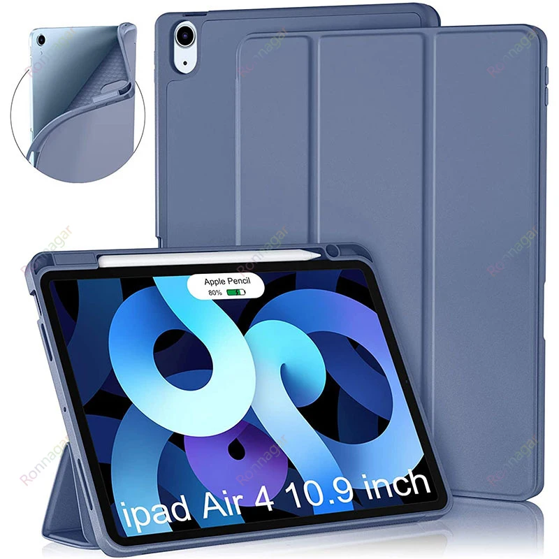 

With Pencil Holder Case For iPad 10th Generation Air 5 Air 4 Case For iPad Pro 11 Pro 12.9 Case Support 2nd Gen Pencil Charging