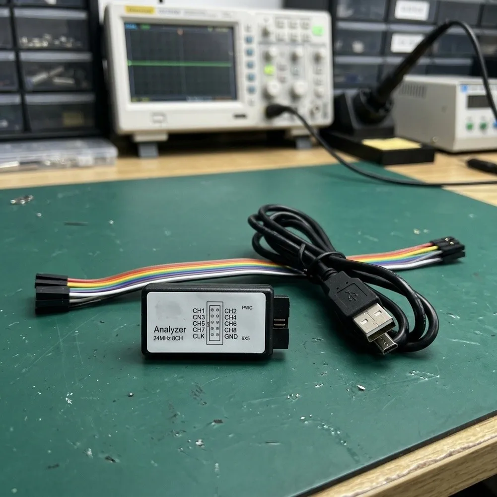USB-Powered 8 Channel For Logic Analyzer for FPGA Debugging Featuring 24M Samples per Second and Wide 0V to 5.5V Voltage Range