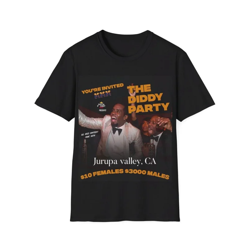 

Fun Baby Oil Rap Pattern Neutral Manga Style T-shirt Aint No Party Like A Diddy Party