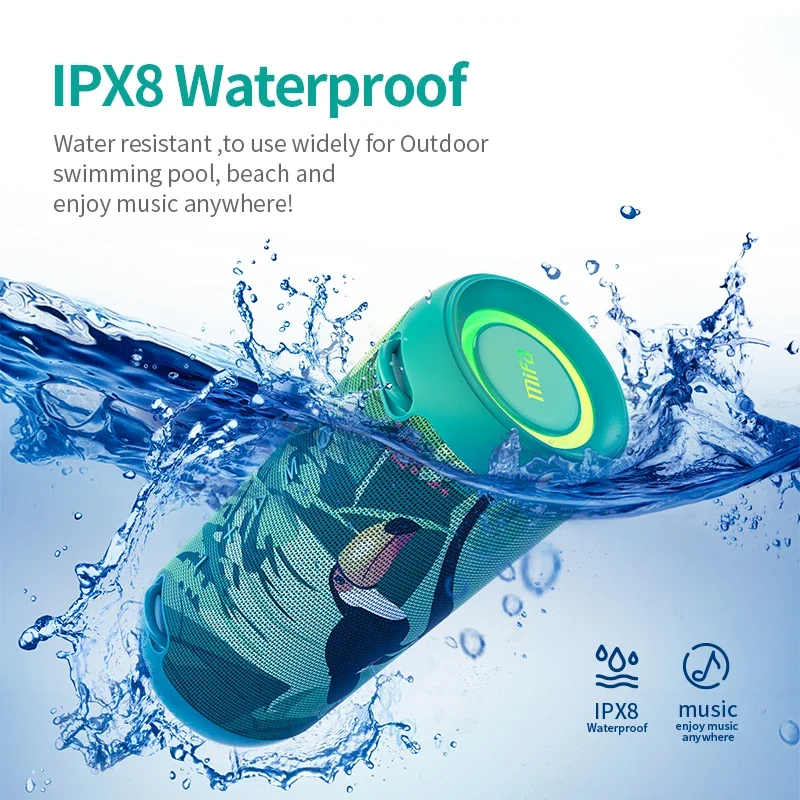 Mifa A90 Alto-falante Bluetooth verde 60W Potência de saída Alto-falante Bluetooth com amplificador Classe D Excelente desempenho de graves