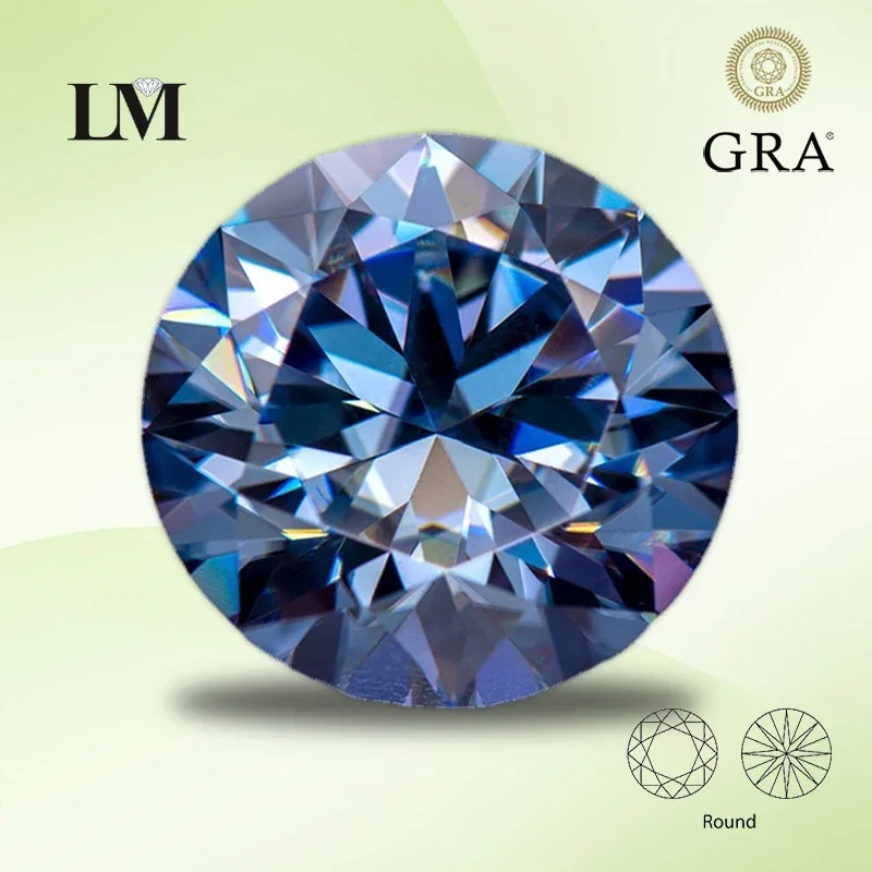 

Moissanite Stone Lavender Colour Round Cut VVS1 For Gemstone Charms Beads Advanced Jewelry Making Materials With GRA Certificate