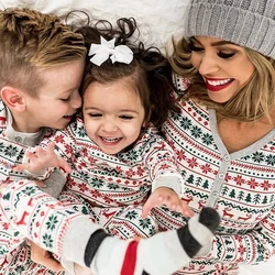 Matching Family Christmas Pajamas Set Mother Daughter Father Son Matching Clothes Family Look Outfit Baby Romper Sleepwear