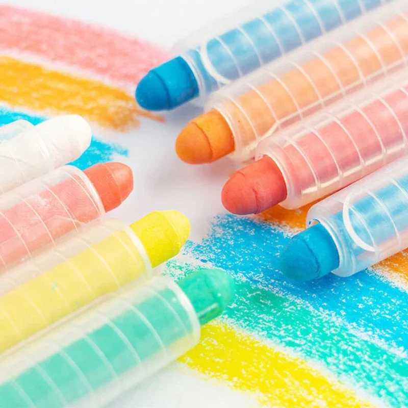 4/6/12pcs Non-toxic Blackboard Whiteboard Dust Free Chalks Painting Drawing Pens Kawaii Chalk Markers for School Office Supplies