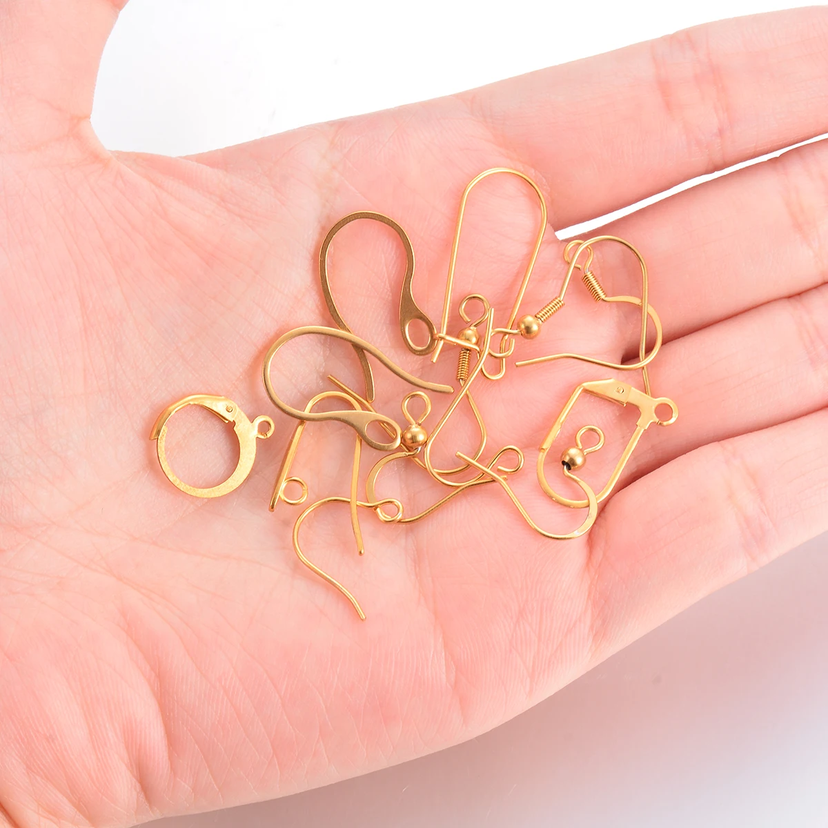 50 Stück/Los (25 Paare) Edelstahl Anti-Allergie DIY Ohrring-Zubehör Verschlüsse Haken Schmuckherstellung Zubehör Ohrbügel – Detail 4