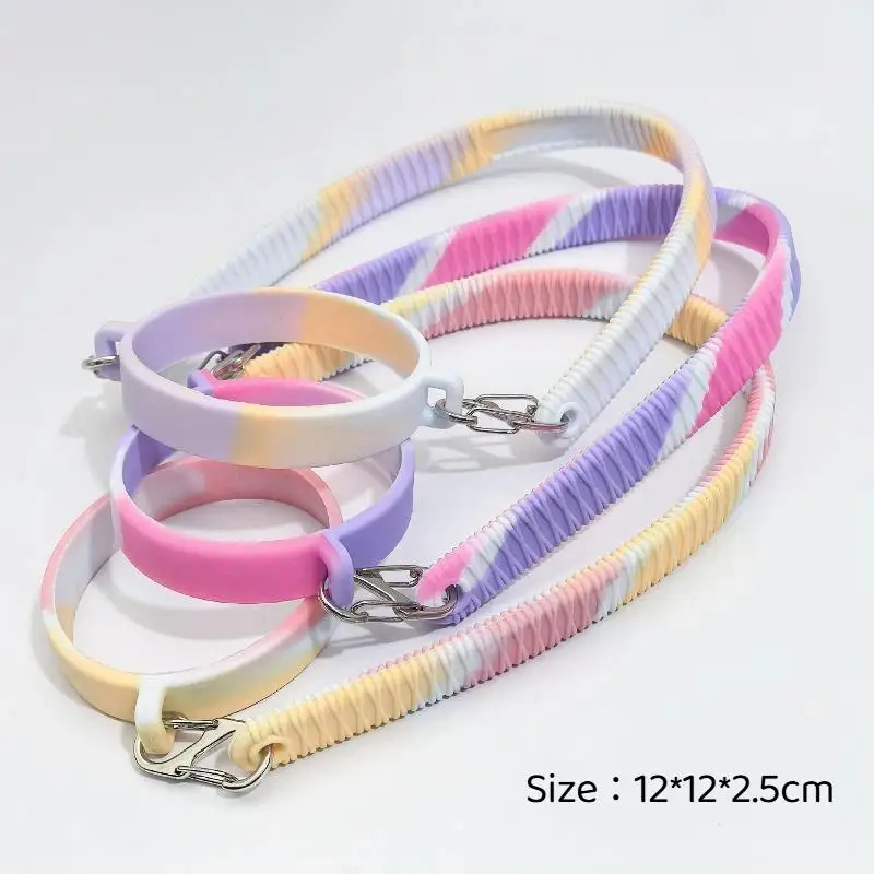 1Pcs Portable Soft Silicone Water Bottle Handle Strap Wear-Resistant Sling Holder for Camping Running Cycling Trips