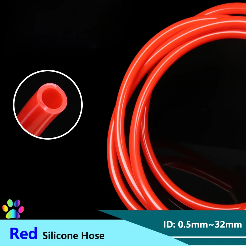 1/5/10M Red Food Grade Silicone Rubber Tube ID 0.5~32mm OD 1~38mm Flexible Garden Plumbing Pipe Aquarium Air Water Hose