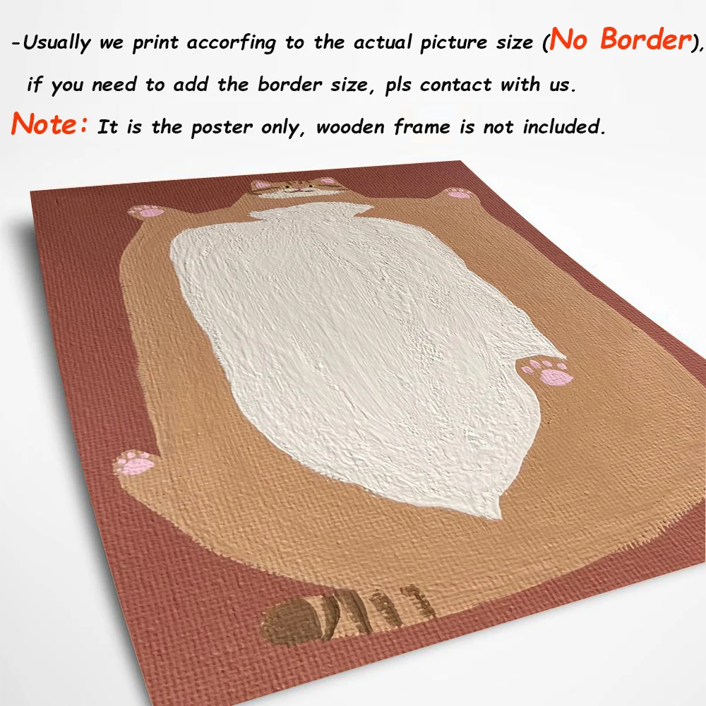 Funny American Fat Cat Art Posters Cute Pet Canvas Painting Prints Modern Animal Wall Pictures for Living Room Home Decoration