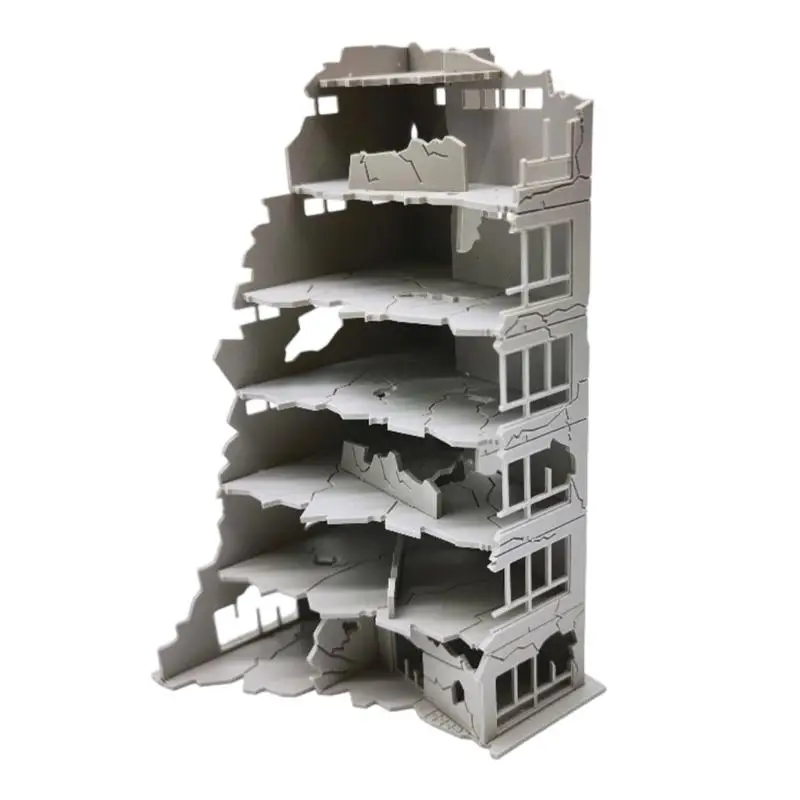 E8BD 1:144 Outland Model Railway Scenery City Ruined Building Abandoned Tall Office