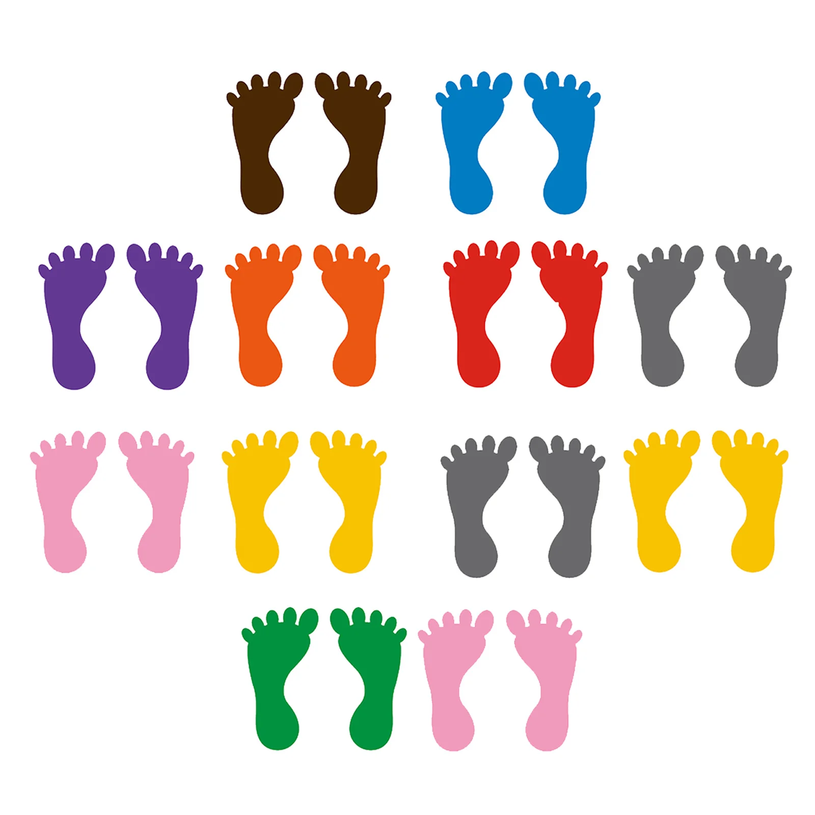 

12 Pairs Non-Slip Footprint Stickers Waterproof Floor Decals For Bathrooms Swimming Pools Classrooms -Resistant Feet