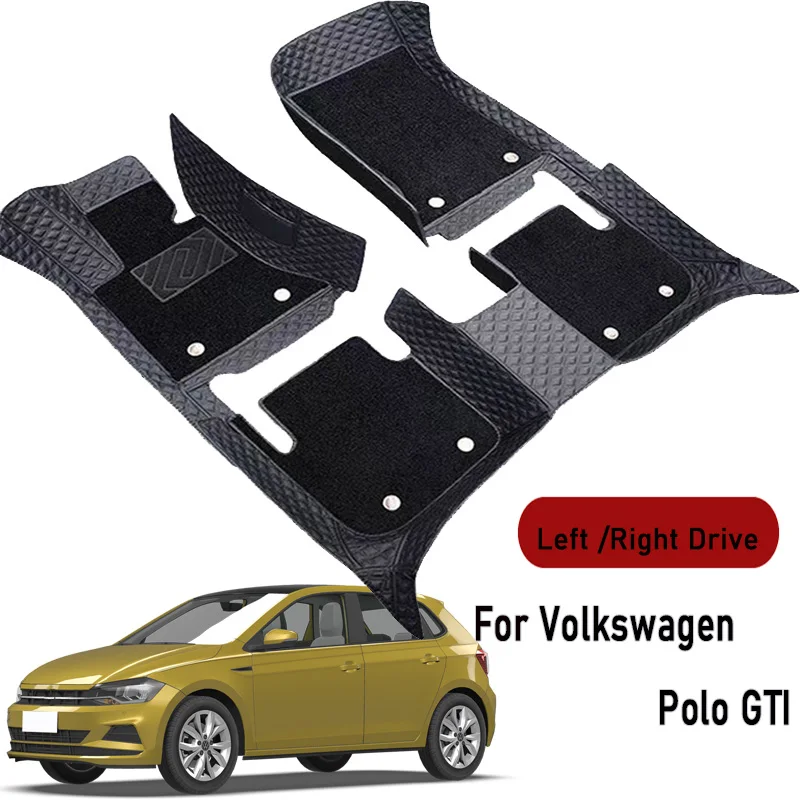 Car floor mats for Volkswagen Polo GTI 2012 2013 2014-2017 Customauto foot Pads automobile carpet cover interior accessories