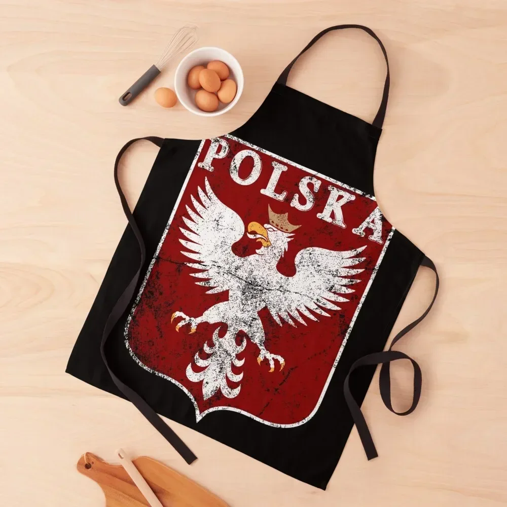 Vintage Polish Eagle, Polish Historic Coat of Arms, Polands Grunge Classic Style Eagle Apron Sexy Apron