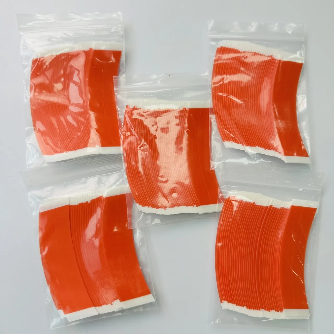 36Pcs/bag Red Curved Wig Tape, Strong Hold Double Sided Adhesive Tape, Waterproof Sweatproof, Wig Tape for Lace Wig Toupee Hair