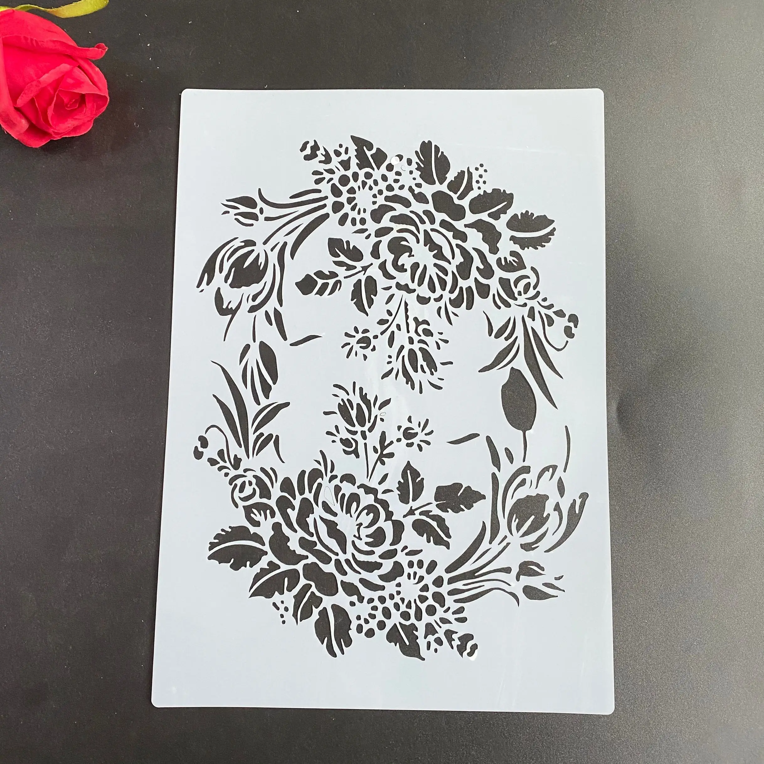 Scrapbooking Stamp Album Decorative Embossing Craft Paper DIY Plant flowers Stencils A4 size Design  Stencil for Wall Painting