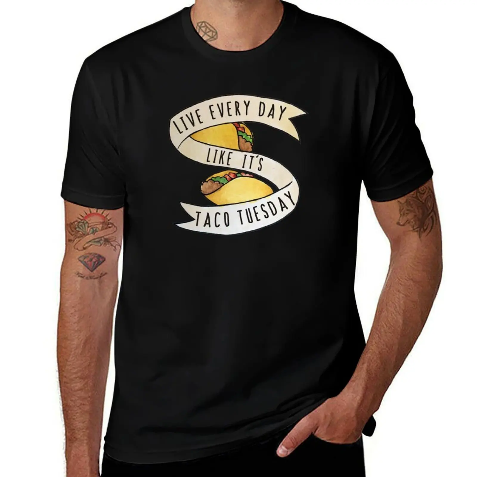 Live every day like it's taco tuesday T-Shirt Lightweight Print T-Shirt