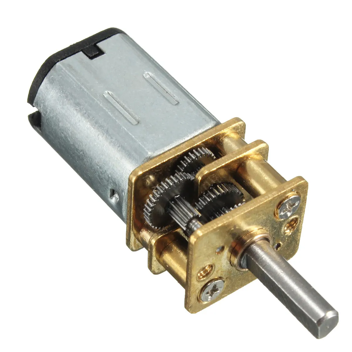 Mini Dc 6V Reduction Gear Motor Silver Golden Hard Metal 36Mm Long 12Mm Dia 26Mm High 3Mm Shaft 30Rpm Electric Motor for Rc