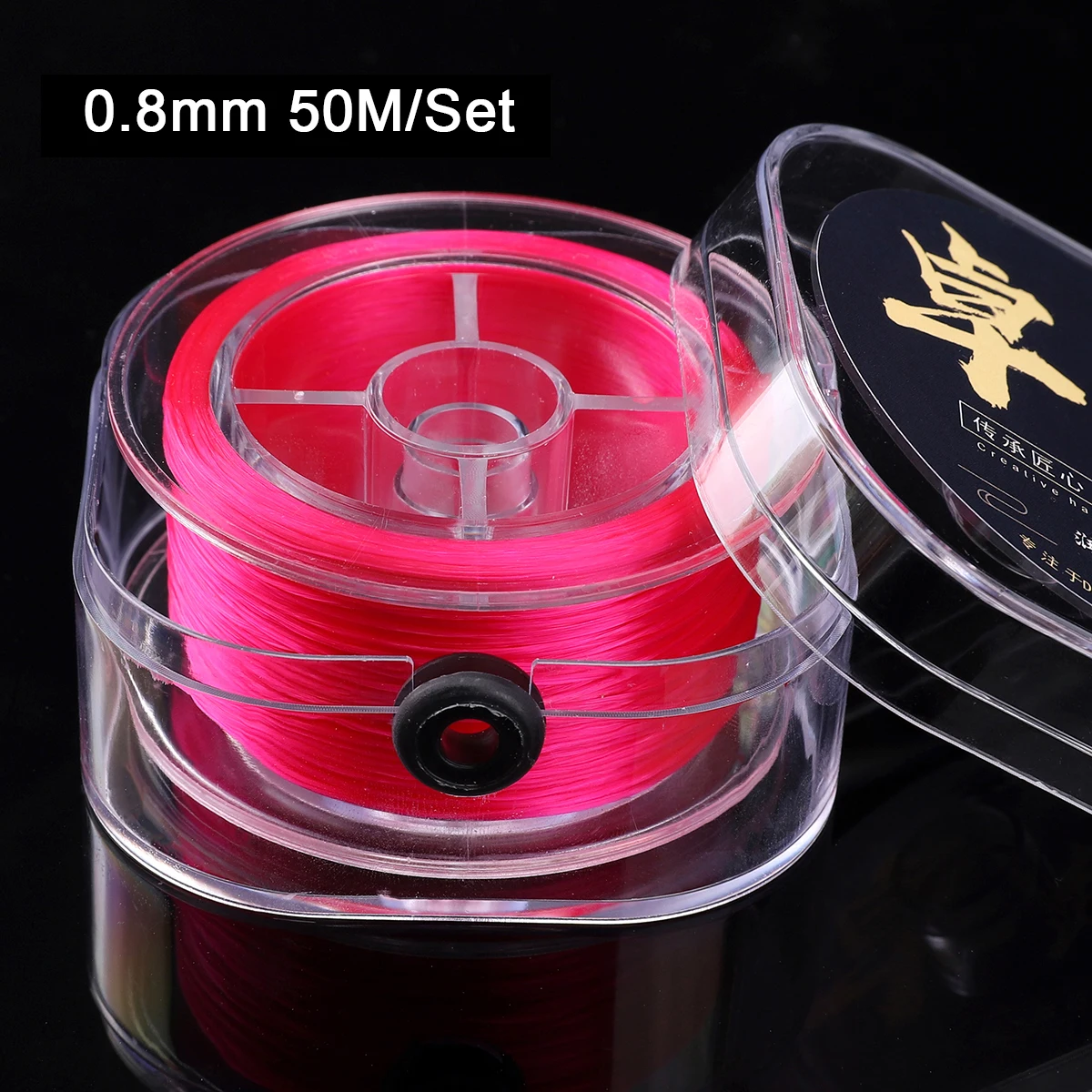 0,8 mm flache elastische Nylon-Schnur zum Basteln von Perlenarmbändern, Halsketten und Schmuckzubehör.
