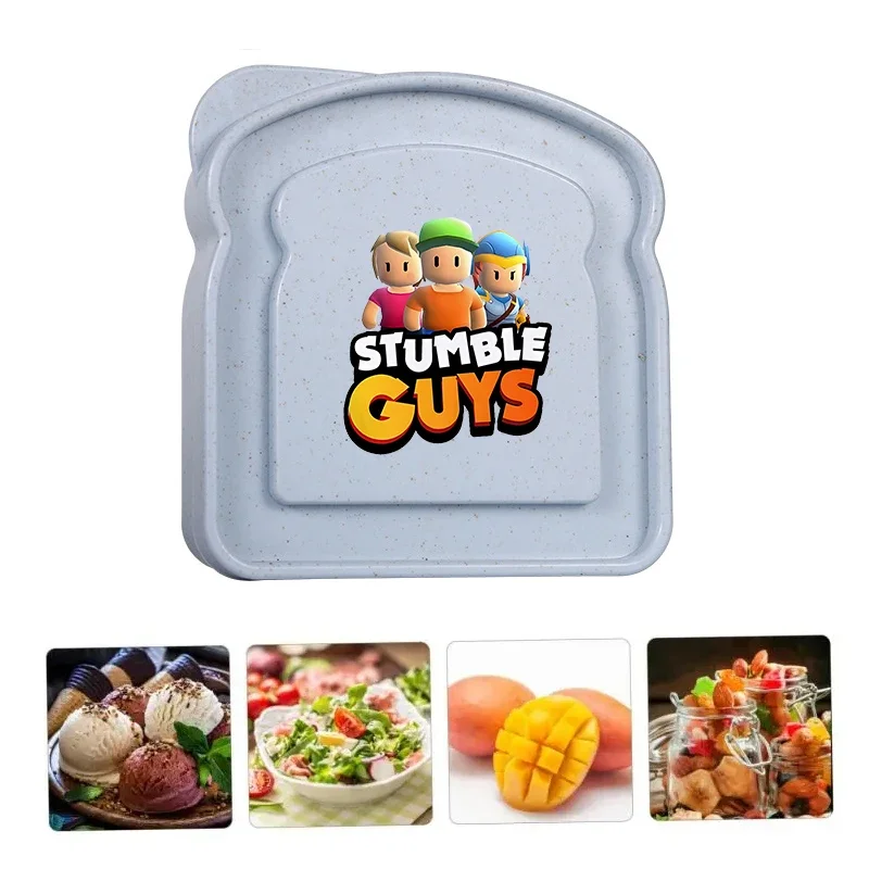 

Stumbles Guys Toast Shaped Portable Lunch Box Sandwich Silicone Game Theme Bento Box Office School Outdoor Food Container Gifts
