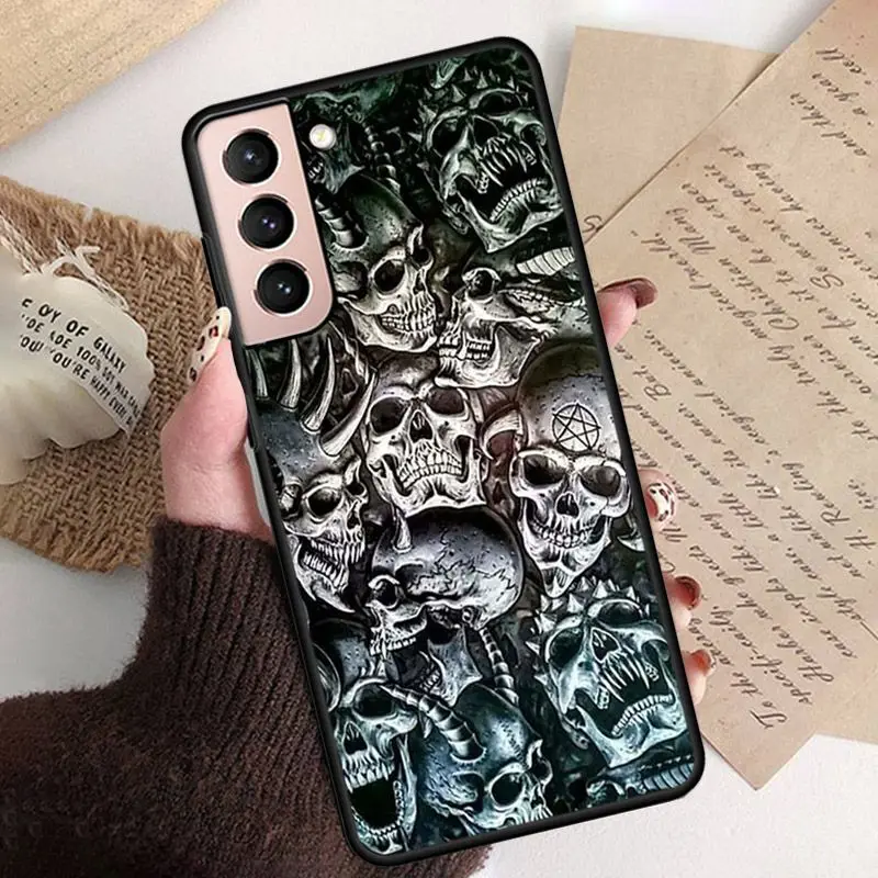 fundas Satanic Scary Skull Phone Case For samsung galaxy S24 ULTRA S23PLUS S21 S20fe S20ULTRA S21Fe S22PLUS S23ULTRA coque