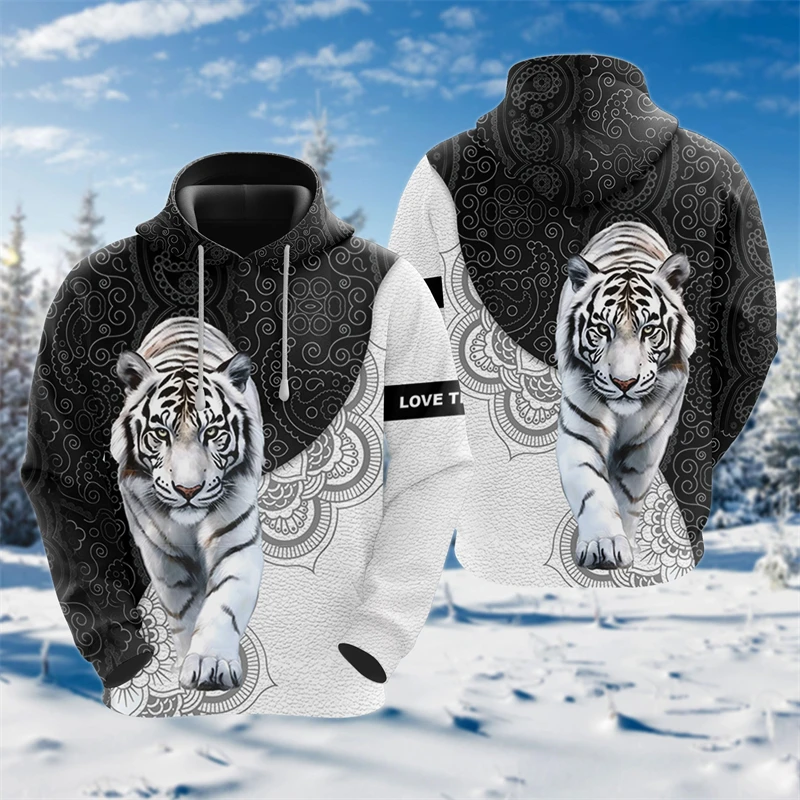 

3D Bengal Tiger Print Hoodies For Men Clothes Harajuku Fashion Animal Hoody Boy Tracksuit Goth Vintage Horror Pullovers Kids Top