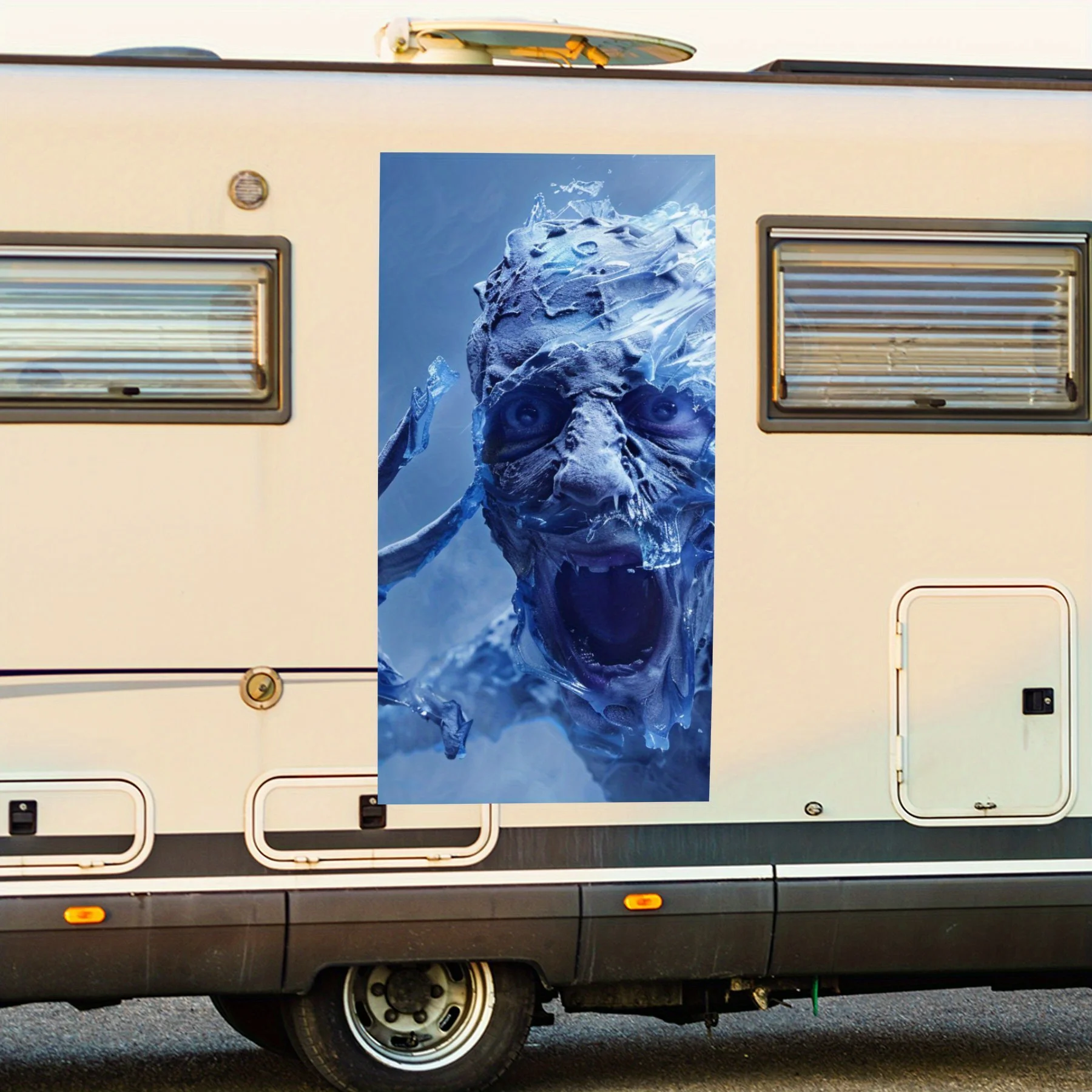 

Icy Horror Creature Vinyl Decal for motorhome car door, Waterproof Self-Adhesive Vinyl Stickers, Decoration Protection Automotiv