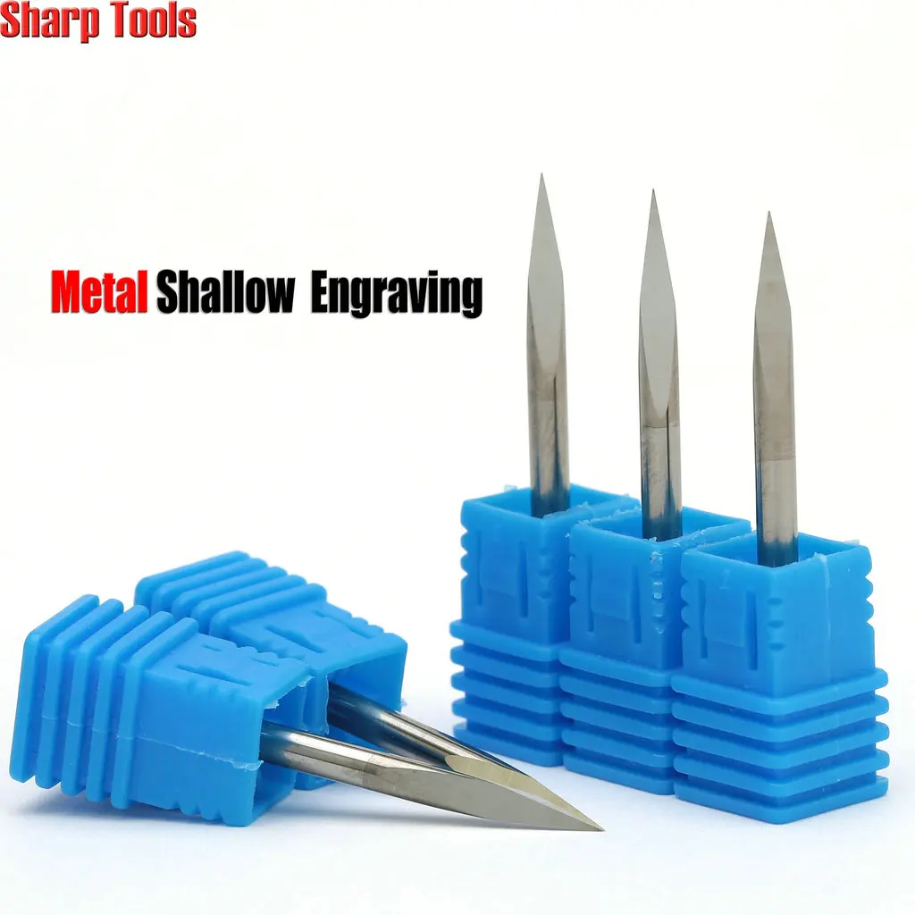 30 มุม 3.175x0.2 มม.3 หน้าพีระมิด PCB แกะสลัก Bits CNC Router เครื่องตัดโลหะแกะสลัก V-Shape คาร์ไบด์ End Mill เครื่องมือ