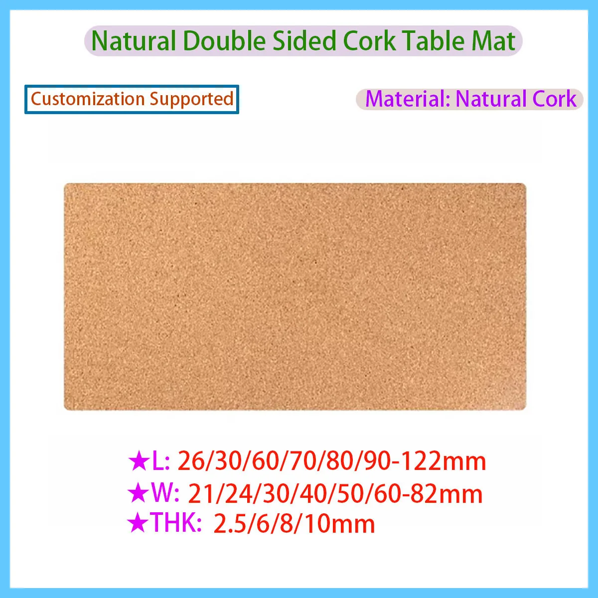 

Natural Cork Mouse Pad, Environmentally Friendly Thickened Large Laptop Table Pad, Customized Accessories
