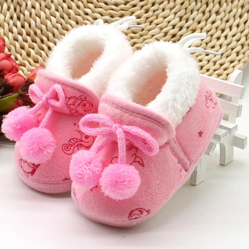 Baby Shoes Autumn and Winter 0-1 Years Old Non-slip Soft-soled Thick Toddler Cotton Shoes for Children