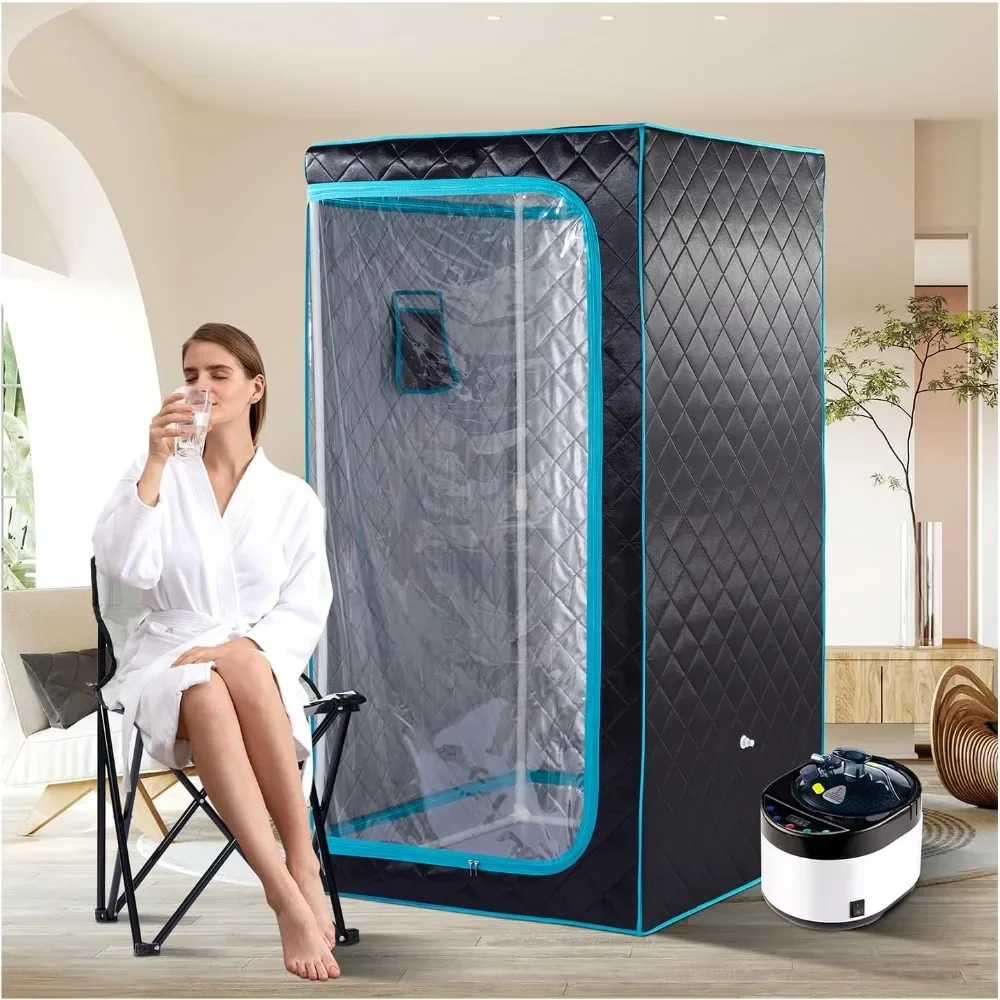 Sauna Full Size Portable Steam1500 Watt 4 Liter Steamer with Remote Control, Timer, Foldable L33.8