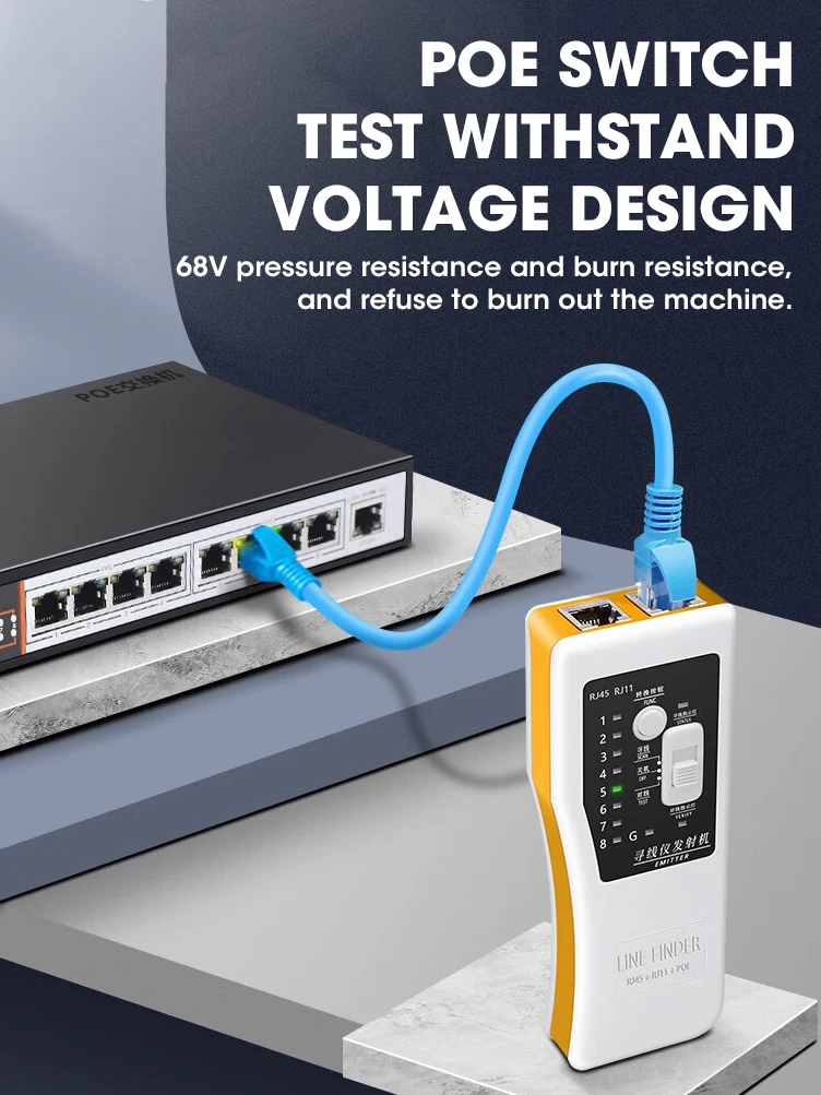 ZoeRax-Ethernet LAN Network Cable Tester, Digital Signal Tracker, Line Finder, Fio de telefone, RJ11, RJ45, Cat5, Cat6