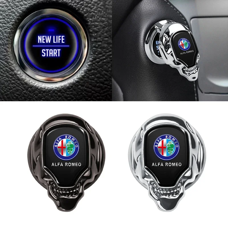 Car Start Stop Push Button Cover Decoration for Alfa Romeo 147 155 156 159 Mito Giulia GT Giulietta Stelvio Brera 166 Interior