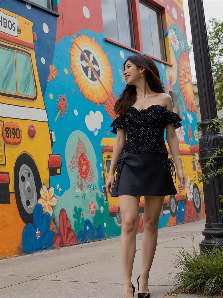 Gładkie, jednolite mini spódniczki damskie, warstwowe, plisowane, z siateczki, z falbankami, typu tort, warstwowe, z aplikacjami, nowoczesne, szykowne, artystyczne, kobiece, eleganckie, słodkie.