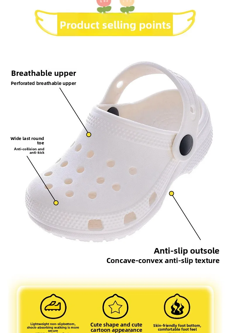 2026 Kinder Sommer Strand-Sandalen Unisex Lässige Garten-Clogs Outdoor Sandalen mit breiter Zehenbox für Mädchen Rutschfeste Haus- und Duschpantoffeln – Detail 4