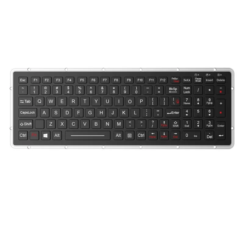 Embedded industrial keyboard dustproof, waterproof, wear-resistant and antibacterial, fully sealed reinforced aerospace