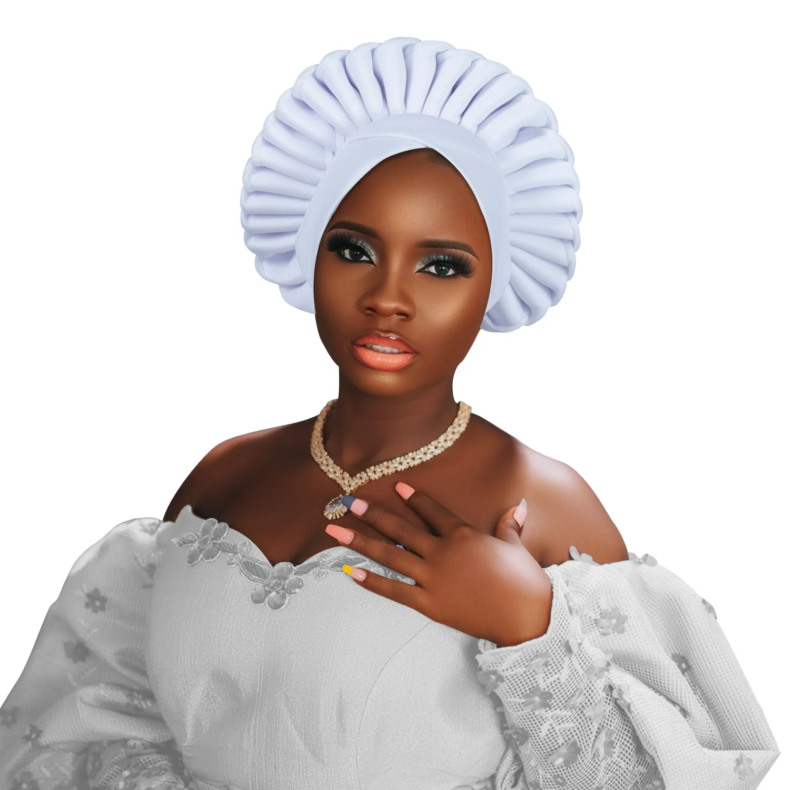 

African Auto Gele Headtie Women's Head Wraps Nigeria Wedding Party Head Ties Female Turban Cap Ready to Wear Bonnet Headband