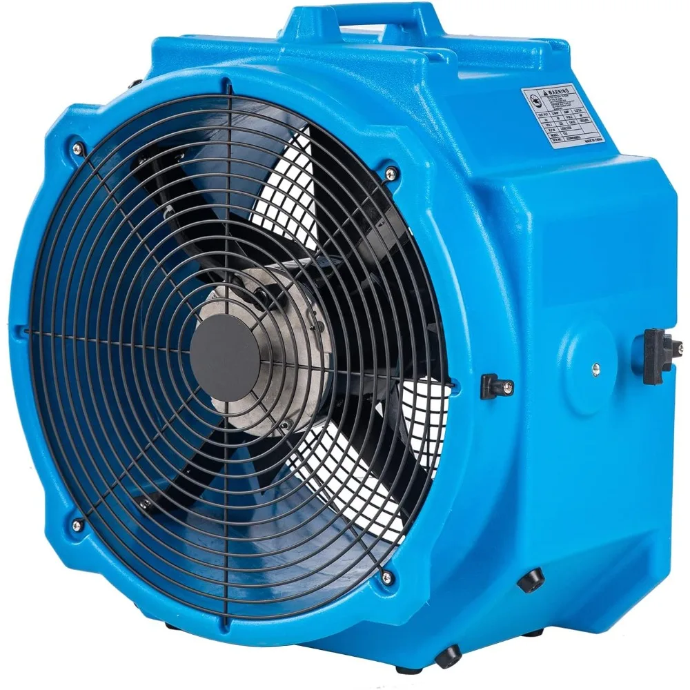 AM25AX 2-Speed 1/4 HP 4000 CFM 18 بوصة منفاخ محرك الهواء بمروحة محورية مع مبيت قالب روتو لاستعادة أضرار المياه
